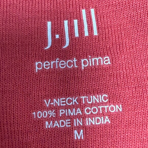 Women's J. JILL Perfect Pima‎ Cotton V Neck Tunic- Size Medium - Picture 5 of 8